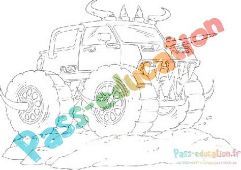 Coloriage Gratuit Monster Truck Pdf Imprimer