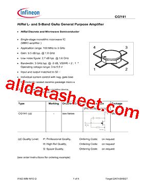 CGY41 Datasheet PDF Infineon Technologies AG