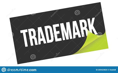 Trademark Text On Black Green Sticker Stamp Stock Illustration