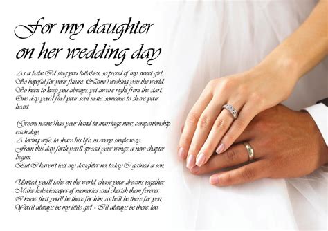 Personalised Poem Poetry for Father of the Bride Dad Daddy on my our Wedding Day | eBay