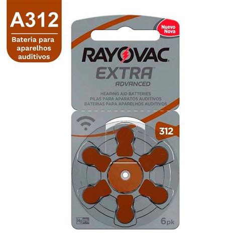 Pilha Para Aparelho Auditivo 312 Extra Advanced C 6 Unidades Rayovac