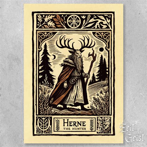 Herne The Hunter A3 Illustration Art Print Etsy