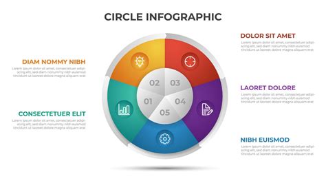 points infographic template  circle layout vector