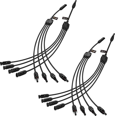 Solar Y Branch Connectors Extra Long Solar Panel Parallel Connectors 1 To 4 Solar Cable Wire