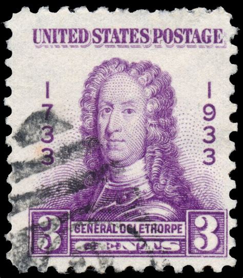 Stamp Printed In USA Shows General James Oglethorpe Editorial