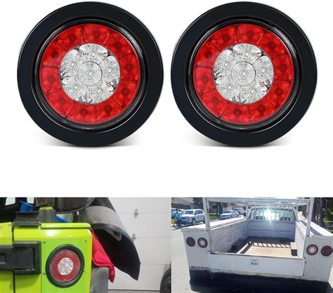 Amazon FSBCGT 2PCS 4 Round LED Trailer Tail Lights 16LED With