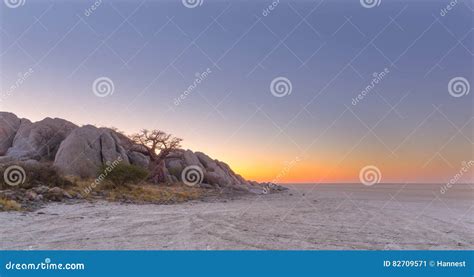 Kubu Island After Sunset Stock Image Image Of Kalahari 82709571