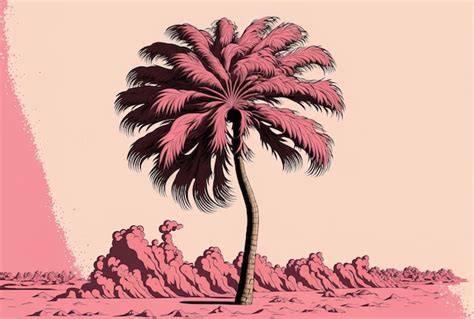 Premium AI Image | Palm tree in pink with the background