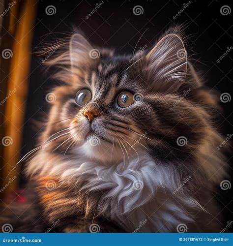 Retrato De Gatos Graciosos Que Se Ven Impactados O Sorprendidos Por El