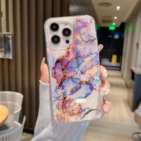 Luxury Designer Phone Case For Iphone 11 12 13 14 Imd Marble Tpu Pc