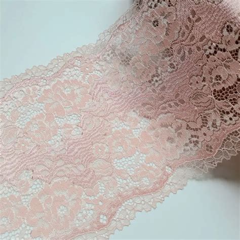 Yards Cm Width Pink Floral Embroidery Stretch Elastic Lace Trim For