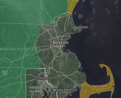 State of Massachusetts Weather Doppler Radar Map