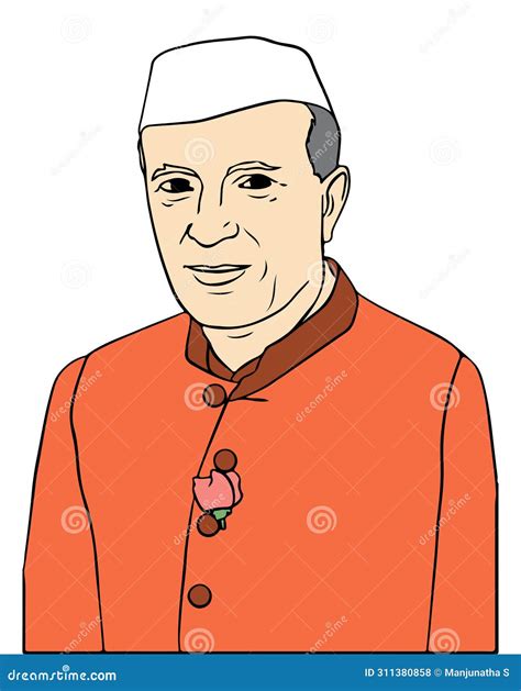 Sketch of Jawaharlal Nehru Outline Editable Illustration Stock Vector ...