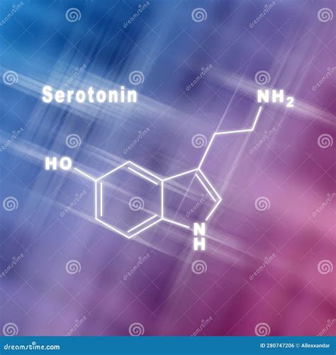 Serotonin Hormone Structural Chemical Formula Stock Illustration