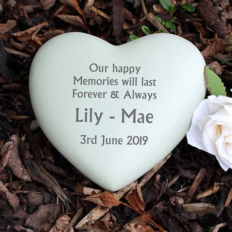 Memorial Stone Bereavement Memorial Gift Personalised Heart Etsy