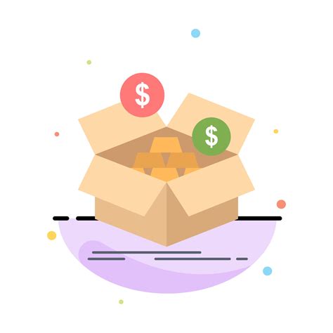 Savings Box Budget Money Growth Flat Color Icon Vector Vector