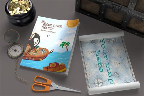 Treasure Hunts Book Cover And Map Mockup Graphic By Rami S Design