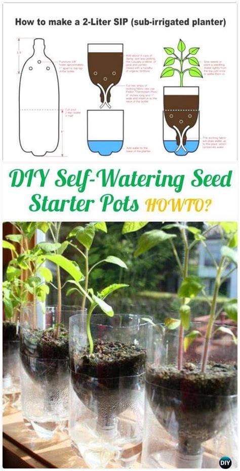 DIY Self Watering Seed Starter Pot Planter Bottle Garden Plastic