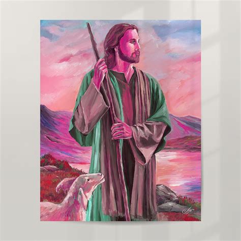 Colorful Jesus Christ Poster From Acrylic Painting Art Jesus Room Decor