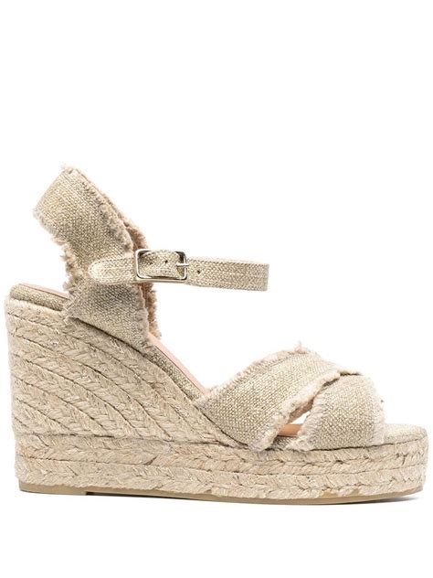 Buy CastaÑer Bromelia Wedge Heel Sandals Golden At 33 Off Editorialist