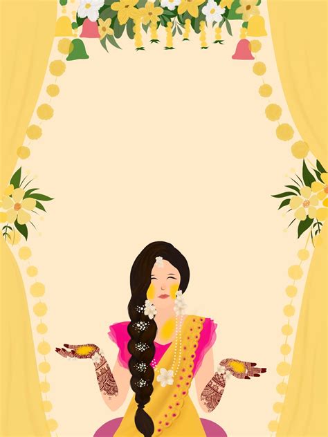 Haldi Illustration In Creative Wedding Invitations Design