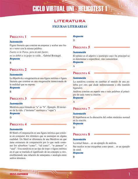 Cap 1 Literatura Test 1 CICLO VIRTUAL UNI HELICOTEST 1 1