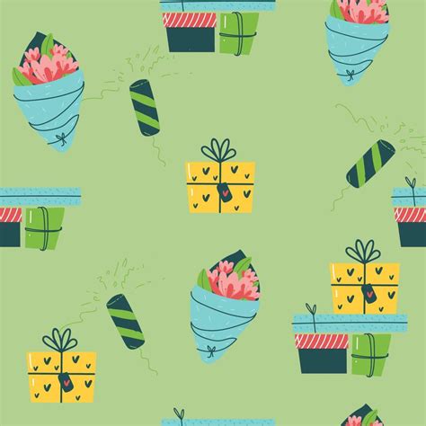 colorful birthday seamless pattern perfect for gift wrap, gift bag and etc 17433745 Vector Art ...