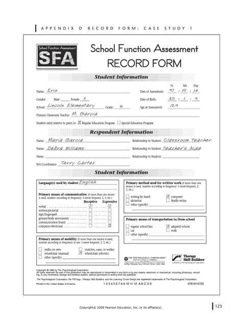 School Function Assessment Pdf Fill Online Printable Fillable Blank Pdffiller