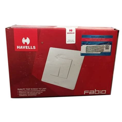 White Havells Fabio Cover Plates Finish Type Glossy Module Size