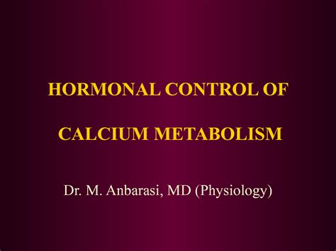 SOLUTION: Hormonal control of calcium metabolism - Studypool