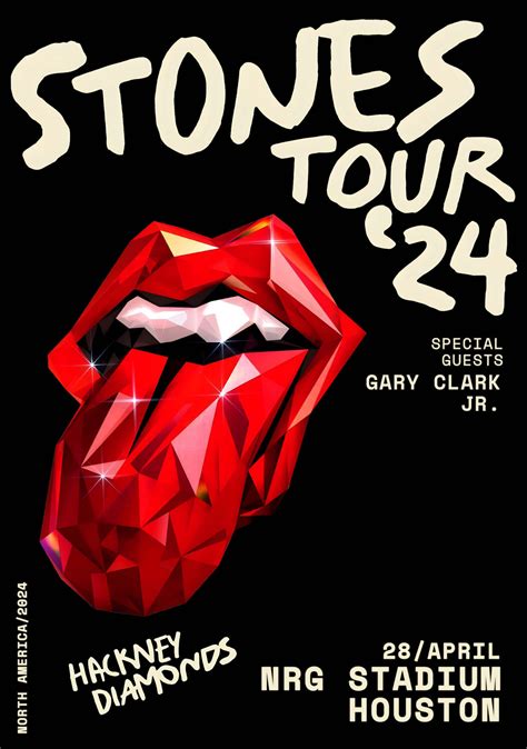 Rolling Stones Hackney Diamonds 2024 Tour Houston Poster