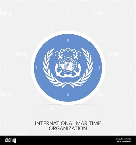 International Maritime Organization Round Flag Icon With Shadow Stock