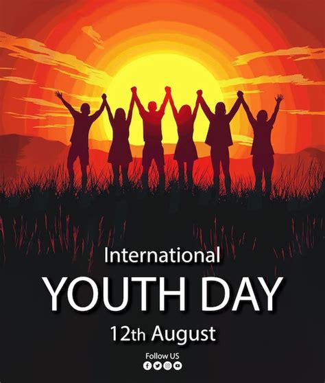 Premium Psd Gradient International Youth Day Vertical Poster Template