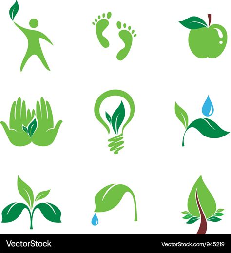 Nature set of symbols Royalty Free Vector Image