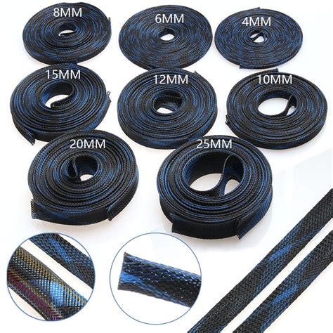 M Cables Wire Gland Protection Black Blue Insulation Braided Sleeving