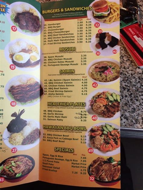 Menu at L&L Hawaiian Barbecue, Las Vegas, N Buffalo Dr