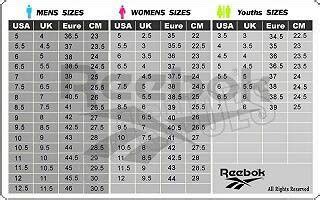 Reebok Size Chart Women