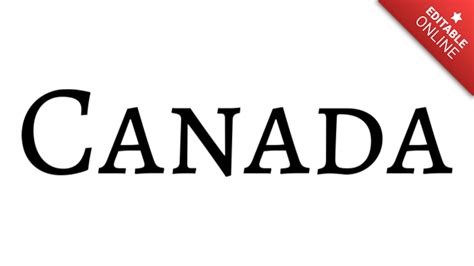 Canada Nero Minimalista Con Caratteri Serif Su Sfondo Bianco