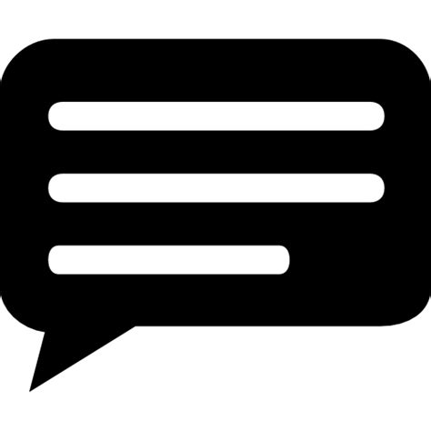 Black Speech Bubble With Lines Inside Icon