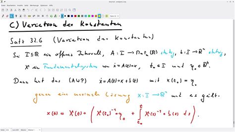 Analysis Teil Woche Lineare Gdgl C Variation Der