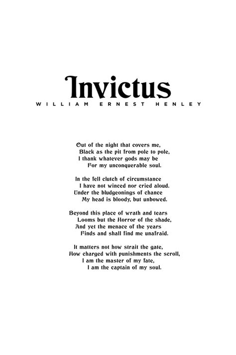 Invictus Poem Printable