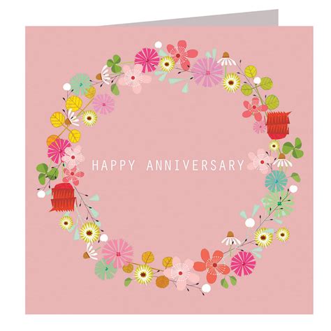 Floral Anniversary Greetings Card By Kali Stileman Publishing