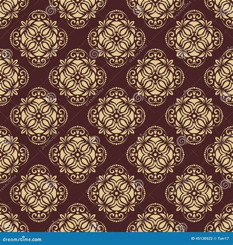 Damask Seamless Vector Pattern Orient Background Stock Vector