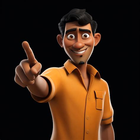 Premium Photo A Cartoon Character Pointing At Something