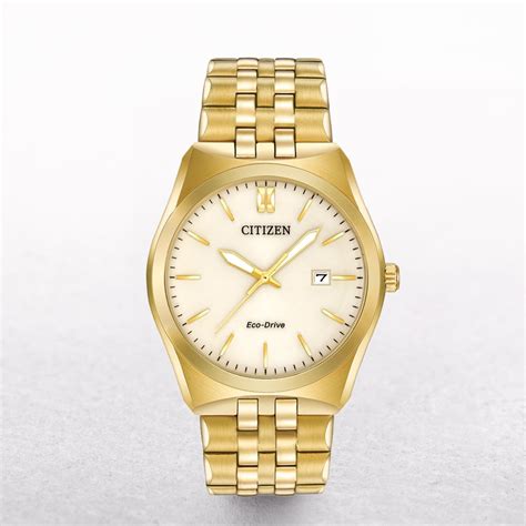 Gents Citizen Eco Drive Corso Gold Tone Watch With Champagne Dial