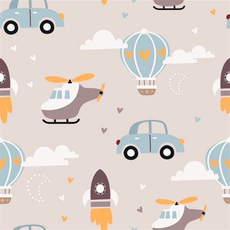 Premium Vector Baby Seamless Pattern With Cars