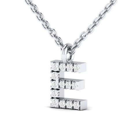 Letter E Diamond Pendant - Glamour Jewellers