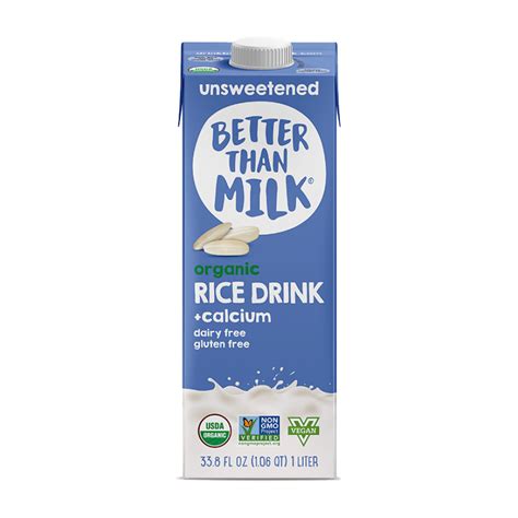 Better Than Milk Organic Unsweetened Rice Drink Plus Calcium 33 8oz Terra Powders