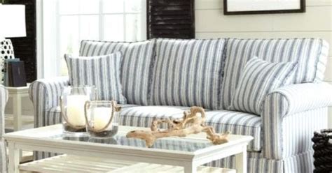 Striped Sofa Ideas For A Coastal Nautical Beach Style Living Room