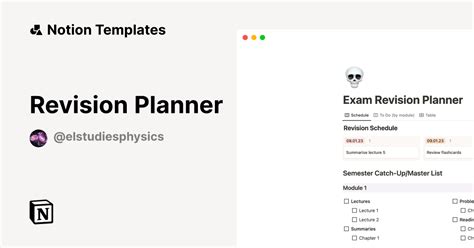 Revision Planner Template by El | Notion Marketplace